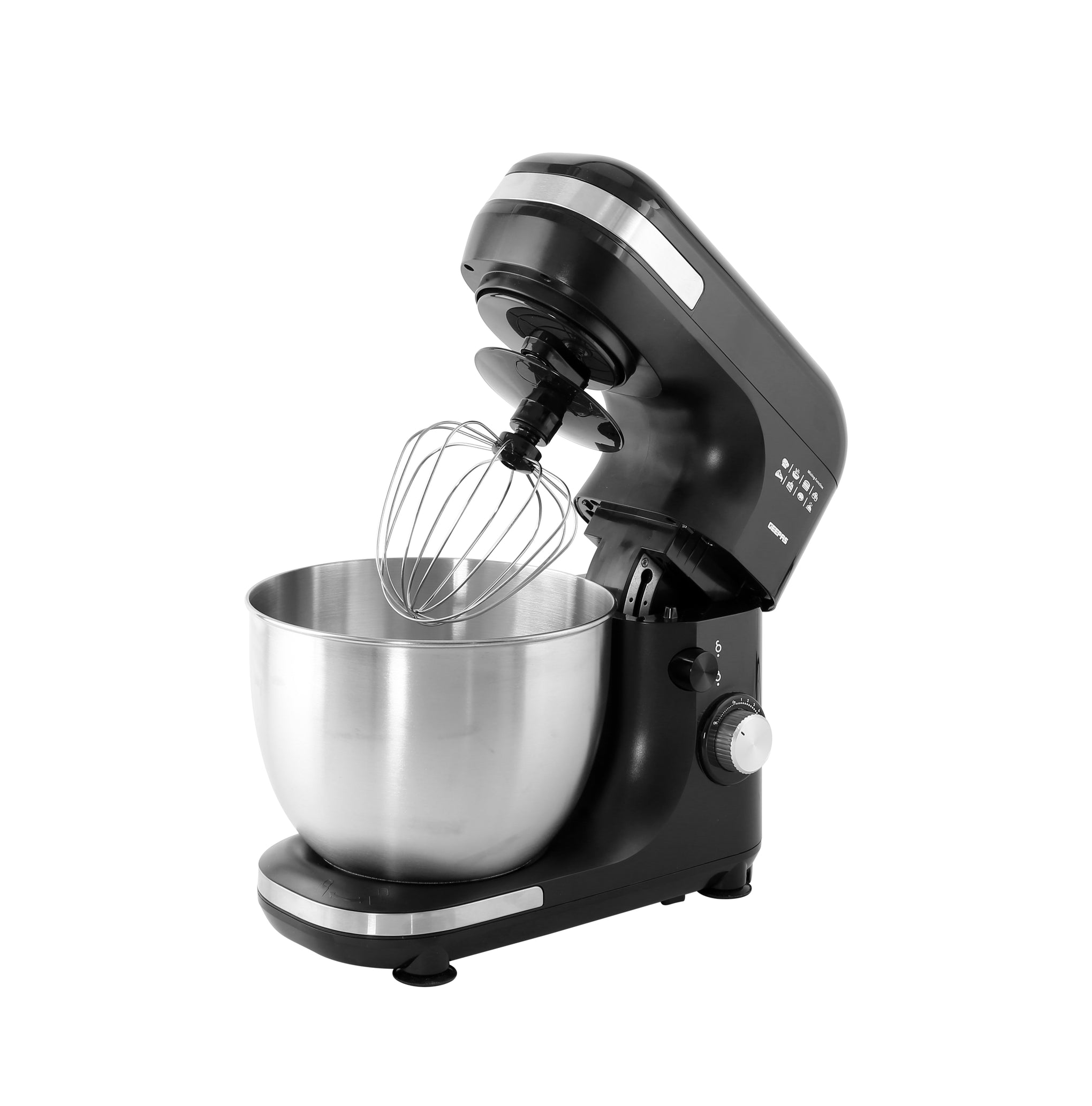Stand Mixer With 5 Liter Stainless Steel Bowl, Powerful Copper Motor with 12 Level Mixing Control, ABS Body, Perfect for Kneading Dough, Mixing Batter, Whisking Eggs, etc. Includes a Hook, Beater Whisk, Splash Cover 5 L 800 W GSM43013 Creamy White