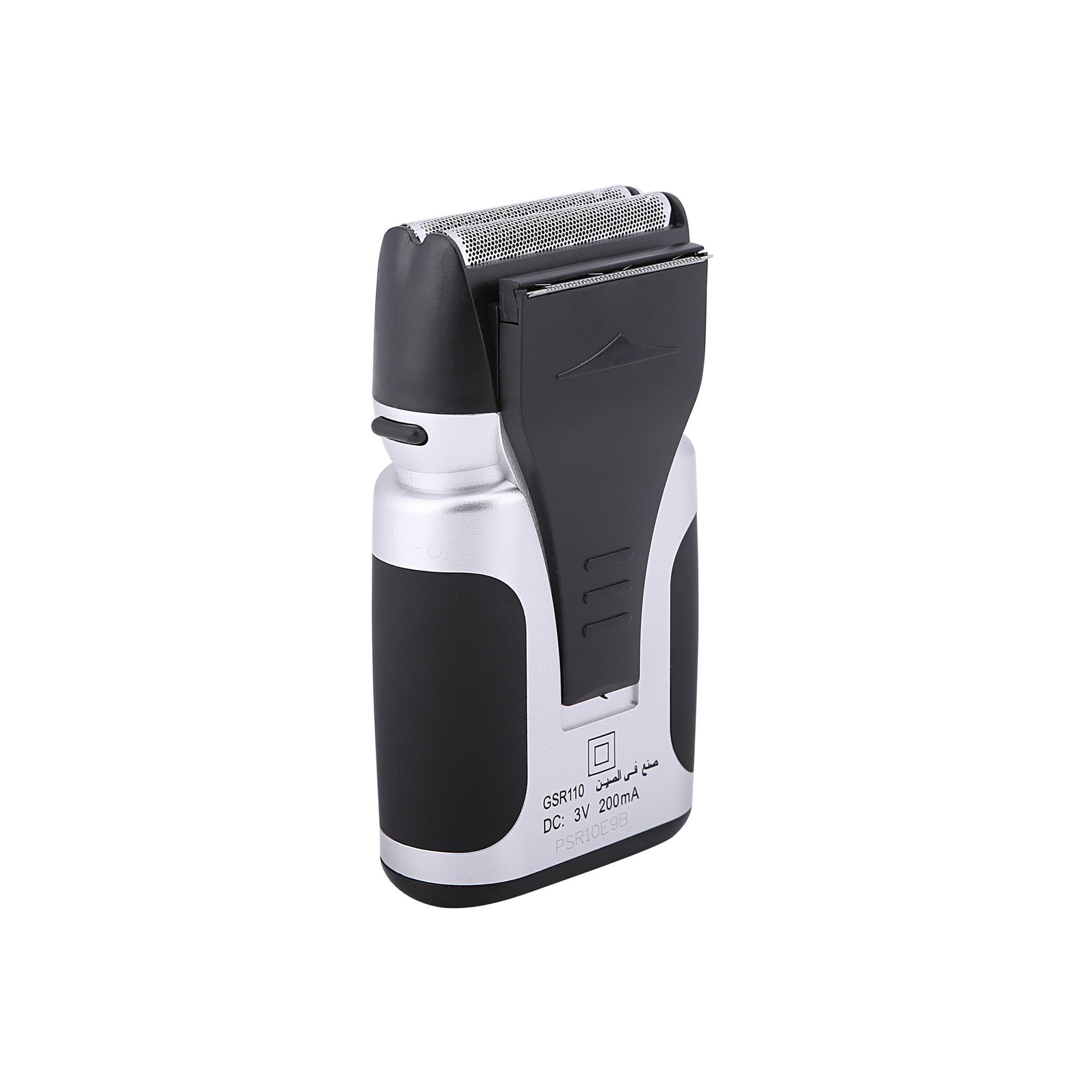GSR110N 2 In Men's Rechargeable Shaver With Nose Trimmer - Mobile Shaver, Water Proof, Cordless Body Groomer With 2 Rapid Reciprocating Blades For Skin Comfort, Nose Trimmer Black/Gray