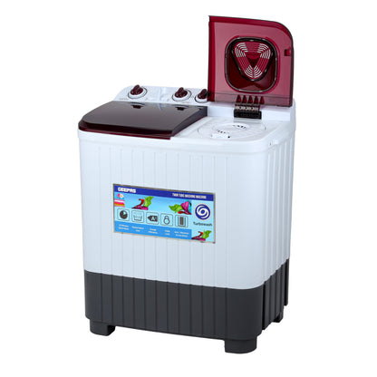 Geepas 5Kg Semi-Automatic Twin Tub Washing Machine - High-Efficiency, Portable Washer/Spin Dryer Combo | Magic Filter, Air Dry, 510W Motor | Model GSWM18045 5 kg 510 W GSWM18045 White