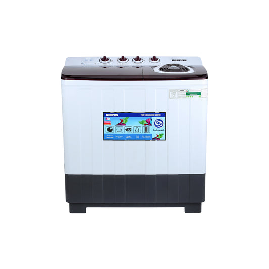 18 Kg Twin Tub Semi-Automatic Washing Machine - Strong Pulsator, Air Dry Spin, 680W (White/Red/Black) 18 kg 680 W  White/Red/Black