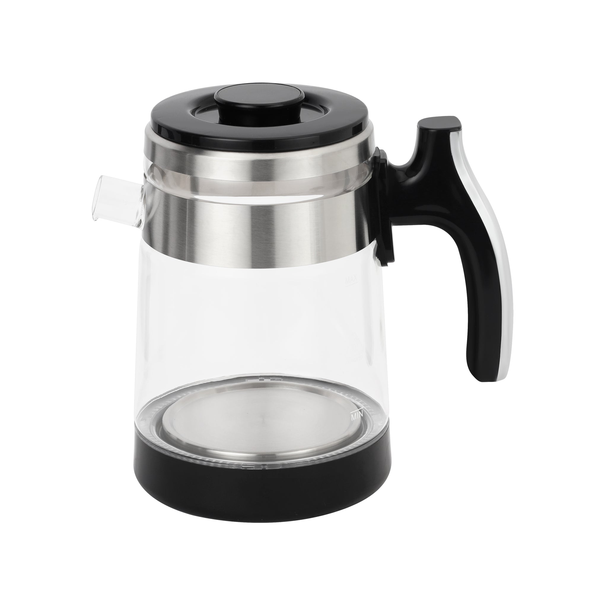 Digital Tea Maker with Smart Touch Control Panel 1500 W | Overheating Protection, 1.8 L Kettle + 0.9L Glass Teapot | Durable Glass Shell, Multi-Temperature Settings, Stainless Steel Heater | GTM38079 Clear & Black