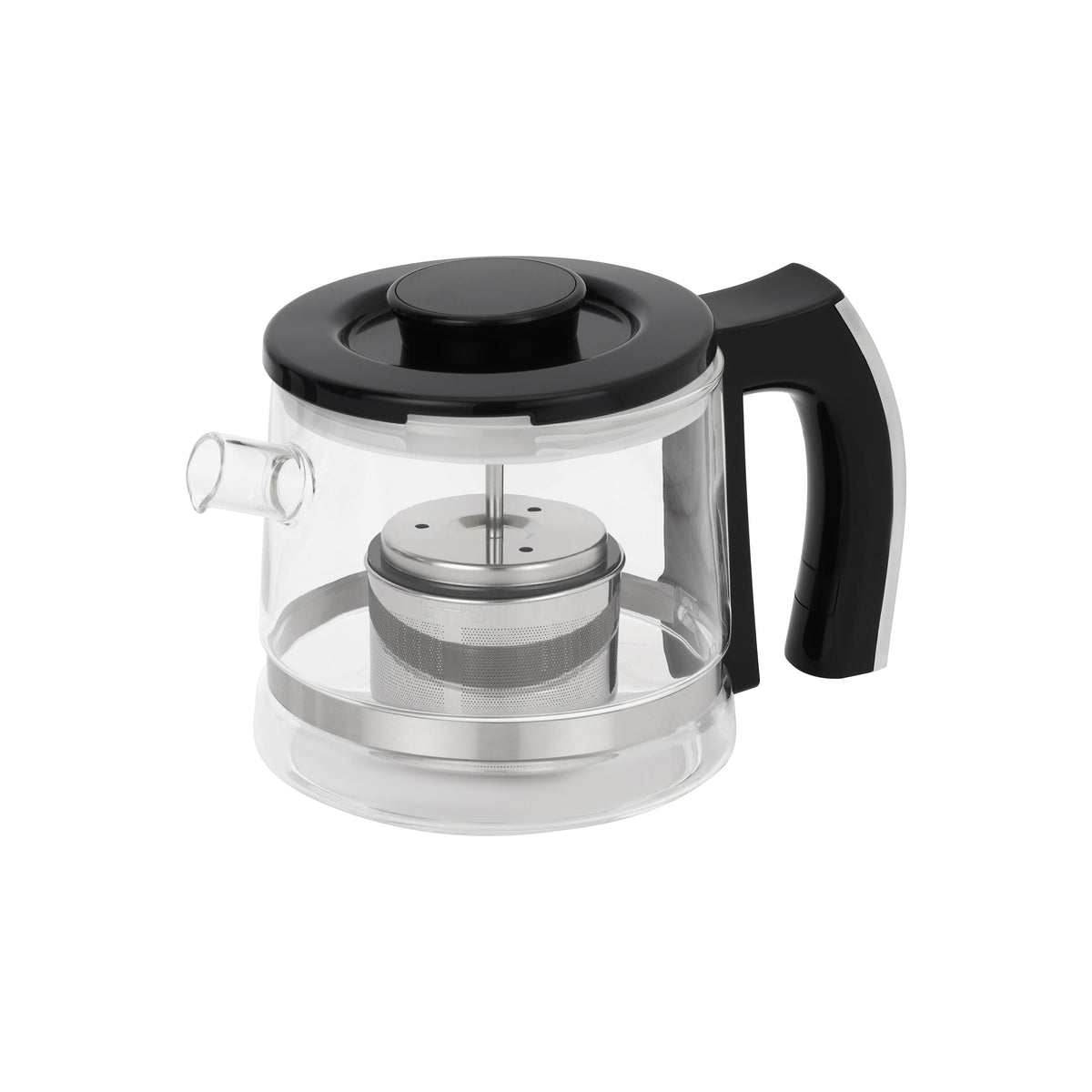 Digital Tea Maker with Smart Touch Control Panel 1500 W | Overheating Protection, 1.8 L Kettle + 0.9L Glass Teapot | Durable Glass Shell, Multi-Temperature Settings, Stainless Steel Heater | GTM38079 Clear & Black