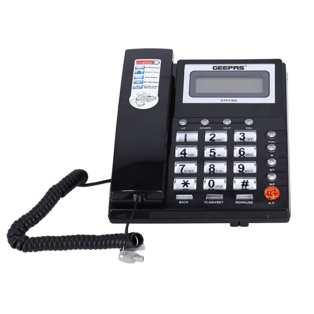 Caller ID Telephone With 3-Mode IDD Key Lock Black