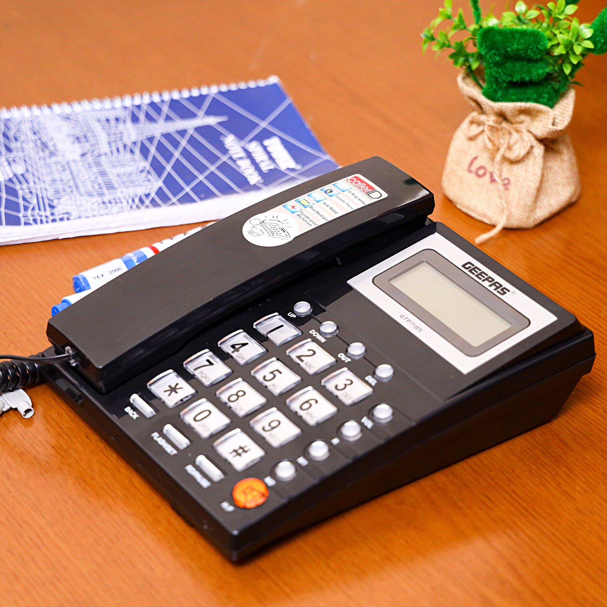 Caller ID Telephone With 3-Mode IDD Key Lock Black