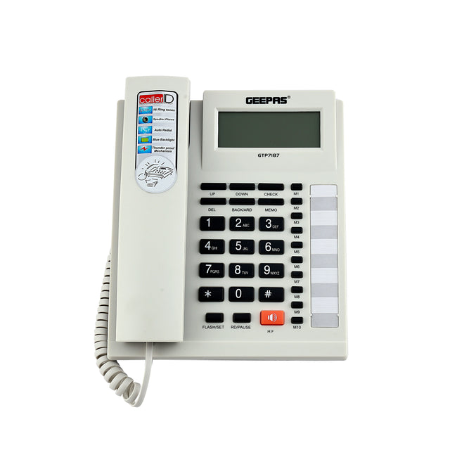 Executive Telephone with Caller ID 16 Digits Telephone - Recording 15 Out & 50 Incoming Calls Multicolour