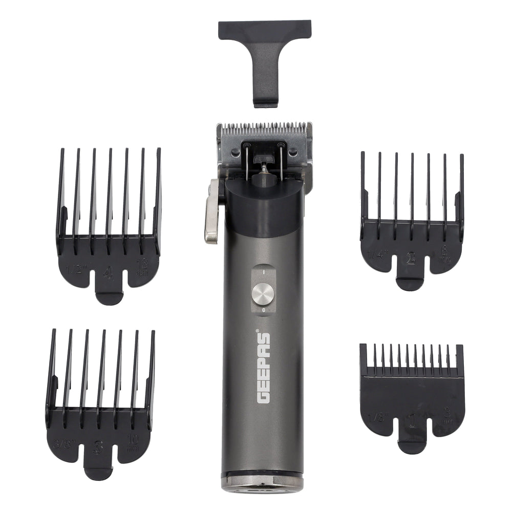 Rechargeable Cordless Professional Hair Clipper Set with 4 Guide Combs, Brush & Oil, Adjustable Cutter Head