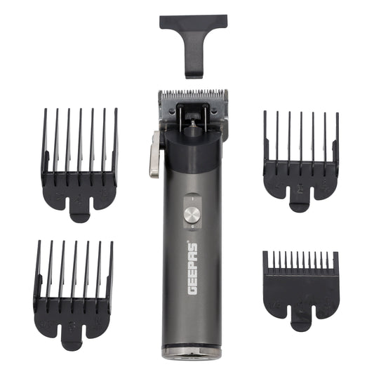 Rechargeable Cordless Professional Hair Clipper Set with 4 Guide Combs, Brush & Oil, Adjustable Cutter Head