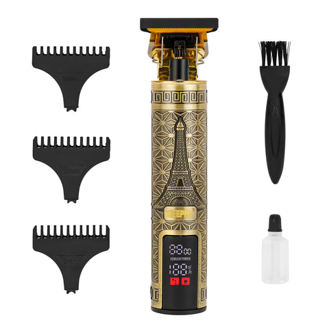 Geepas Professional Digital Hair Clipper with High Capacity Li-ion Battery and Fast Charging/High Performance T-Blade for Efficient Operation/LCD Display