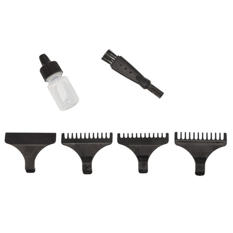 Rechargeable Hair Clipper, LED Display, GTR56044, Li-ion Battery Zero Cutting SS Blade Leather Touch Decorates Fix T-Blade, Male Grooming Set For Body Hair Black