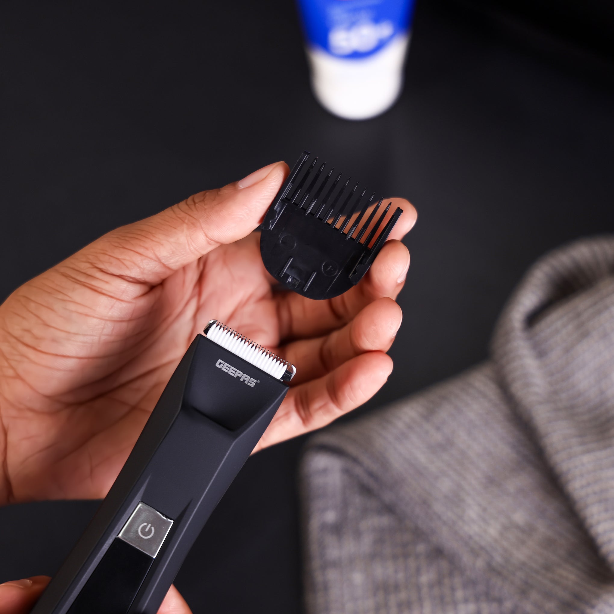 Geepas Waterproof Body Trimmer- GTR57519UK/ LED Light and Display, with Detachable and Adjustable Guide Combs/ Trimmers for Men, Convenient and Long-Lasting Battery/ 2 Years Warranty, Black