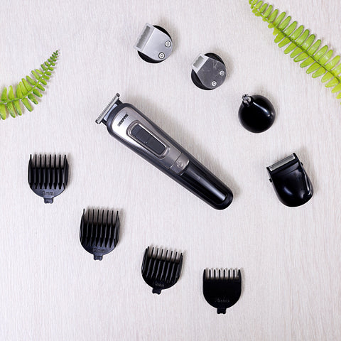 Professional 11-in-1 Rechargeable Grooming Set | Hair & Beard Trimmer Kit with Stand