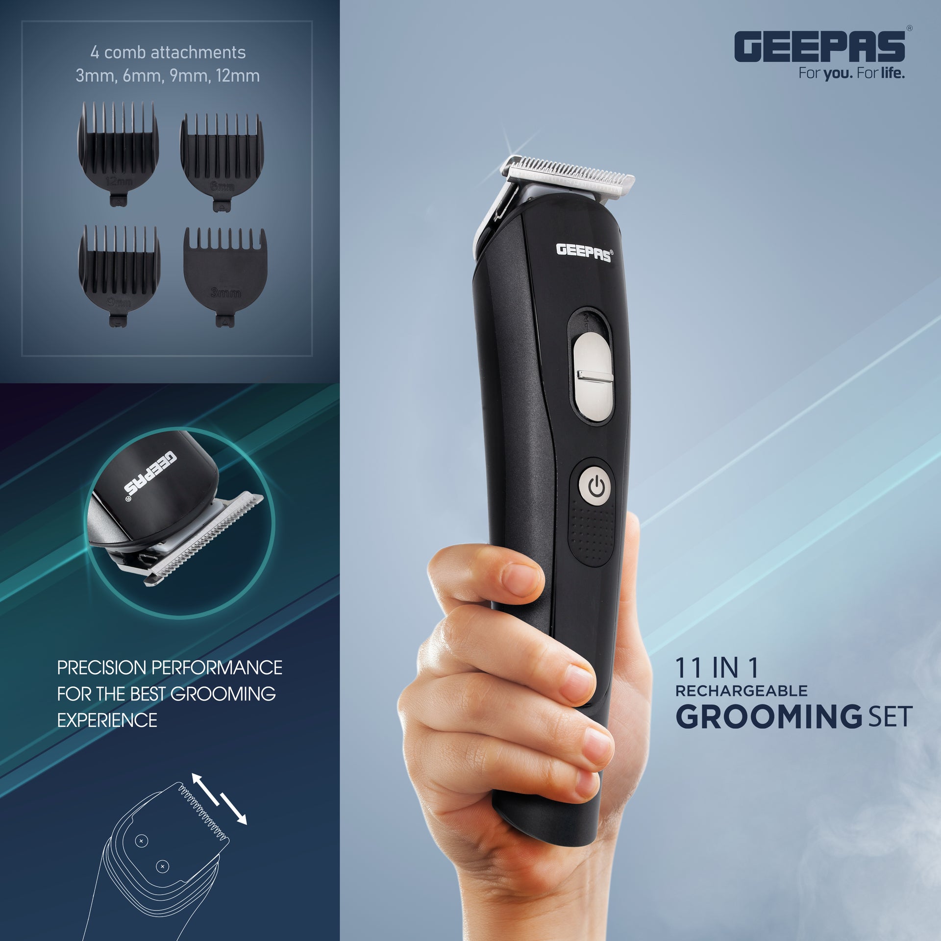 Geepas Gtr8612 Men's Shaver 9 In 1