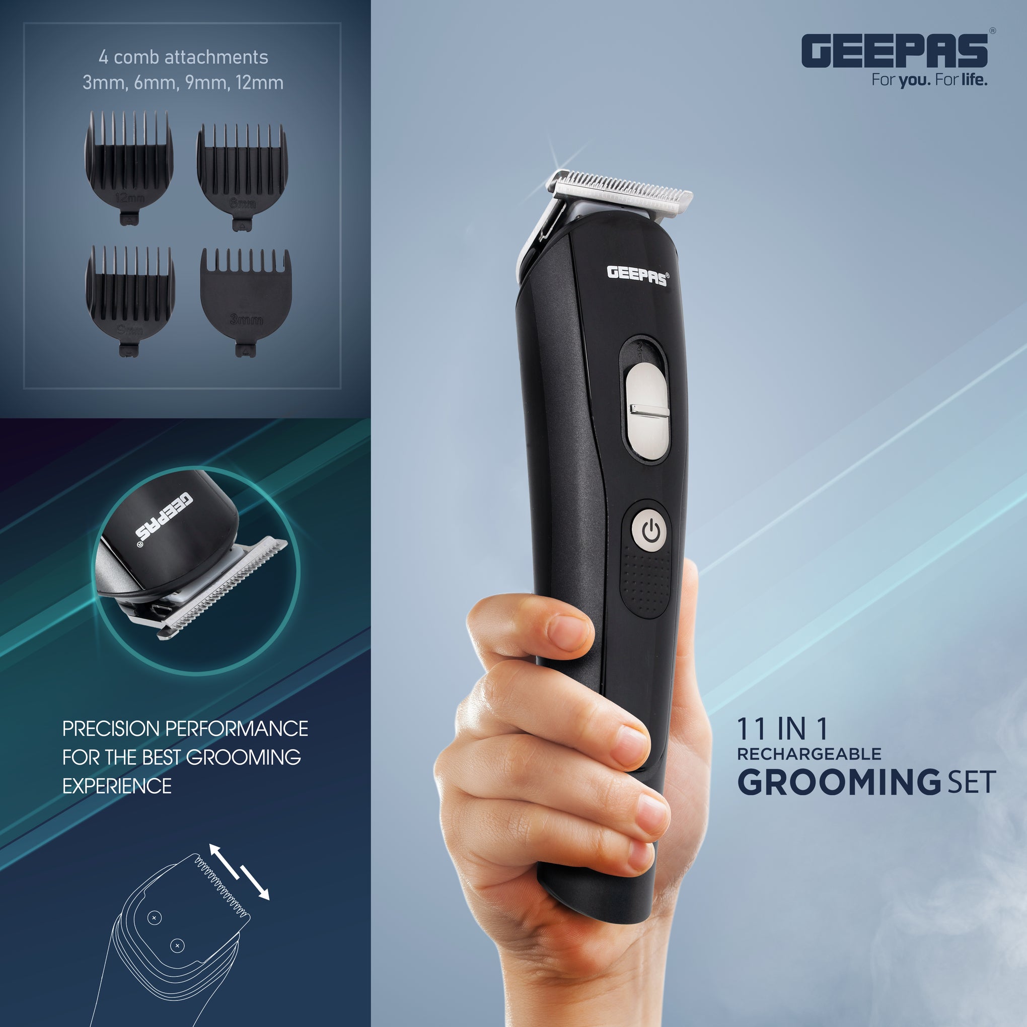 Geepas Gtr8612 Men's Shaver 9 In 1