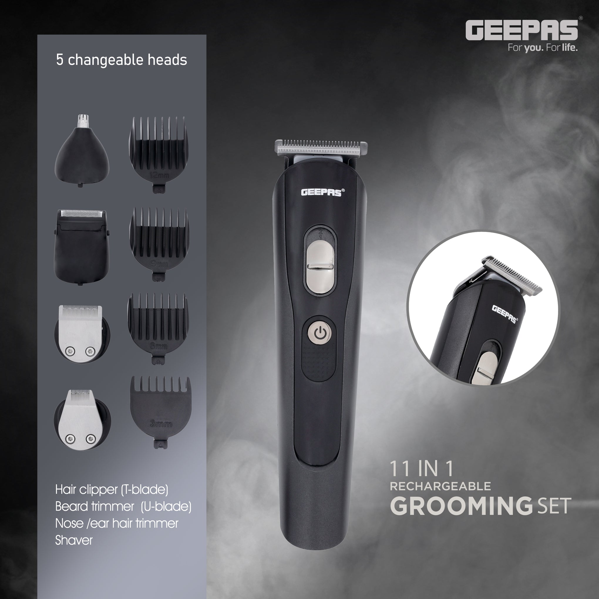 Geepas Gtr8612 Men's Shaver 9 In 1