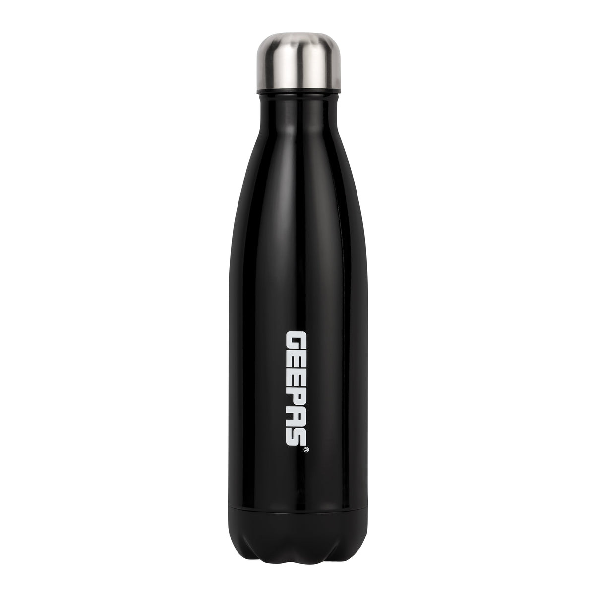 Geepas GVF27019 500ml Vacuum Flask, Stainless Steel Double Wall Insulated Bottle, Keeps Drinks Hot & Cold for 24 Hours, Leak-Proof, Black