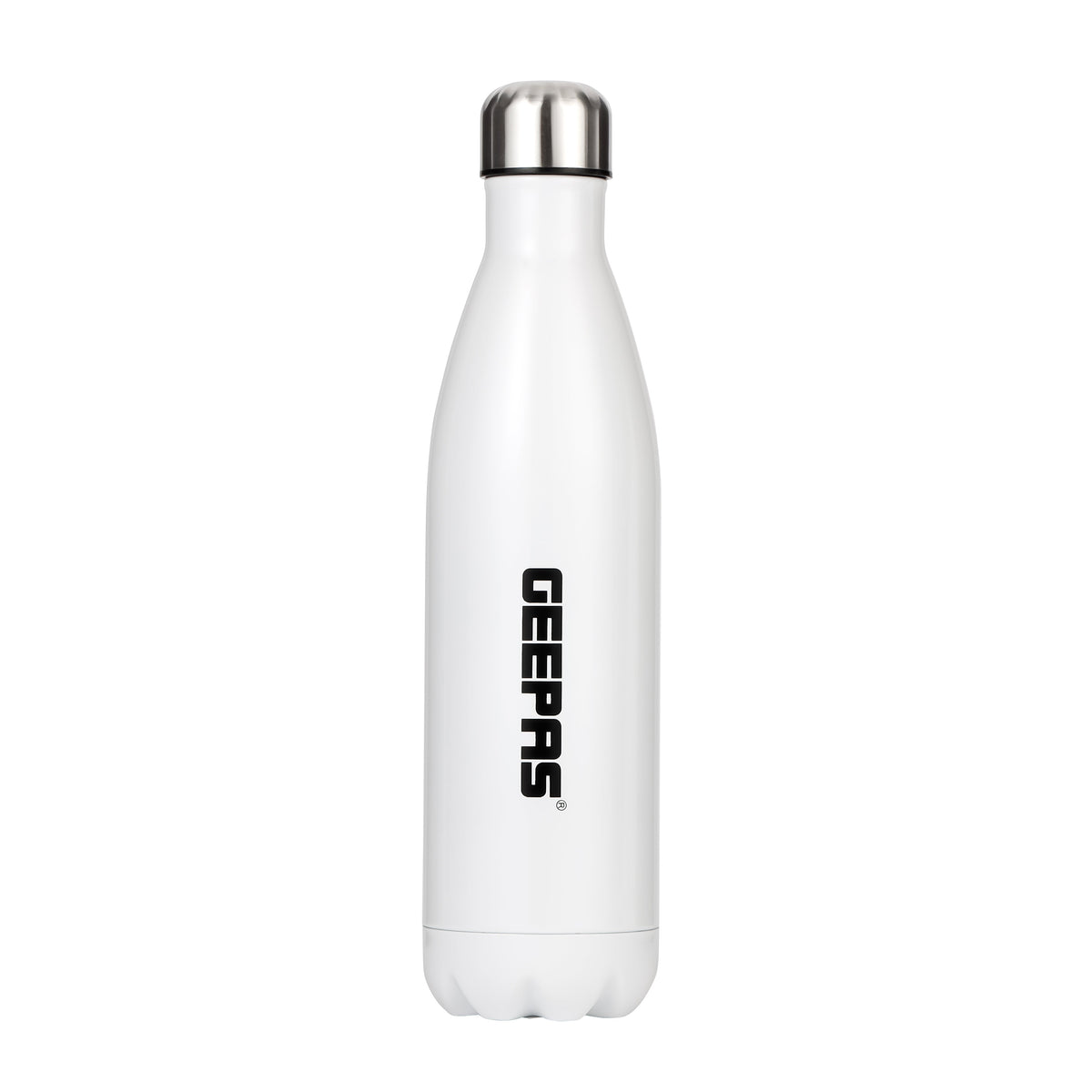 Geepas GVF27020 750ml Stainless Steel Vacuum Flask – Double Wall Insulated Hot & Cold Water Bottle, Leak-Proof Travel Flask, 24-Hour Temperature Retention, White, 2-Year Warranty