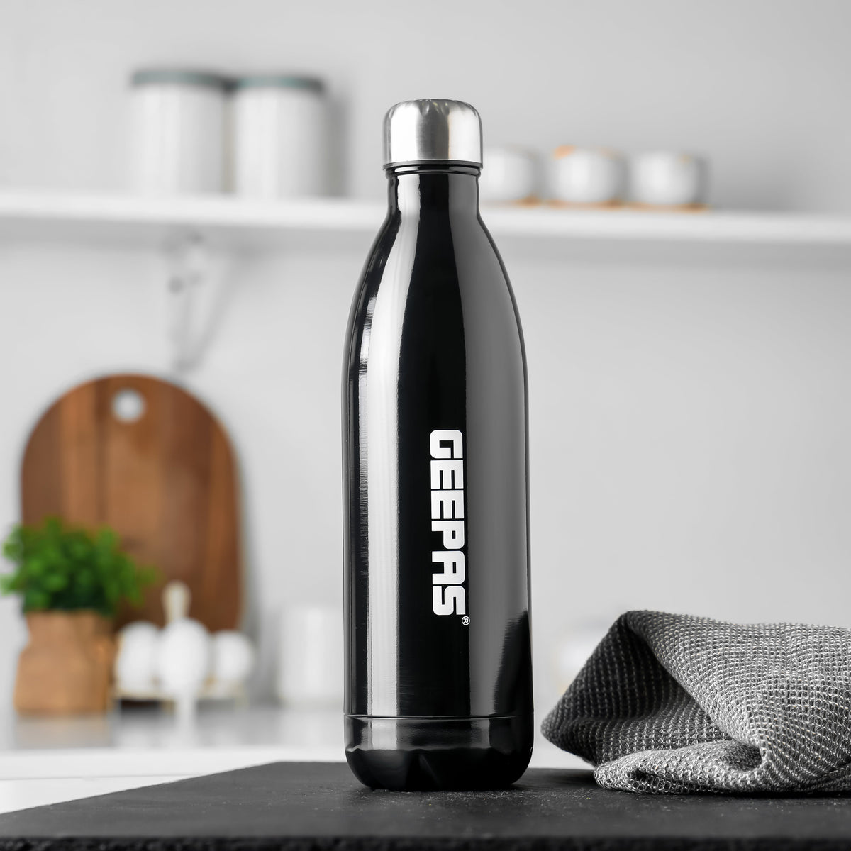 Geepas 1.0 L Stainless Steel Vacuum Flask- GVF27021| Double Wall Insulation for Hot and Cold Beverages| Comfortable to Hold and Easy to Carry| Suitable for Indoor and Outdoor Use| 2 Years Warranty, White