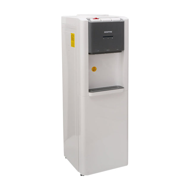 Geepas GWD17018 Hot & Cold Water Dispenser with Stainless Steel Water Tank | 3 Tap Hot Normal Cold System | Fast Cooling Compressor & Built-In Storage Cabinet | Eco-friendly