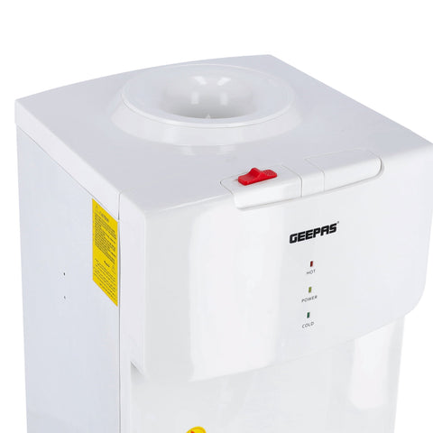 Hot and Cold Top Loded Water Dispenser| Stainless Steel Water Tank with Fast Cooling and 2 Taps, Hot and Cold| Low Noise and Environment Friendly, Perfect for Home, Shopping Malls, and Office GWD17019 white