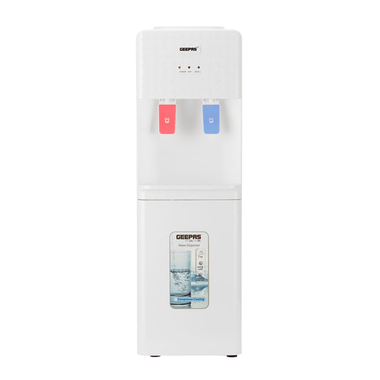 Portable Water Dispenser with 3 Taps - Hot, Cold & Normal Function | 2.8L Hot / 1.0L Cold Stainless Steel Tank | Energy Efficient Water Cooler for Home, Office & School - White, 2 Year Warranty GWD8326 White