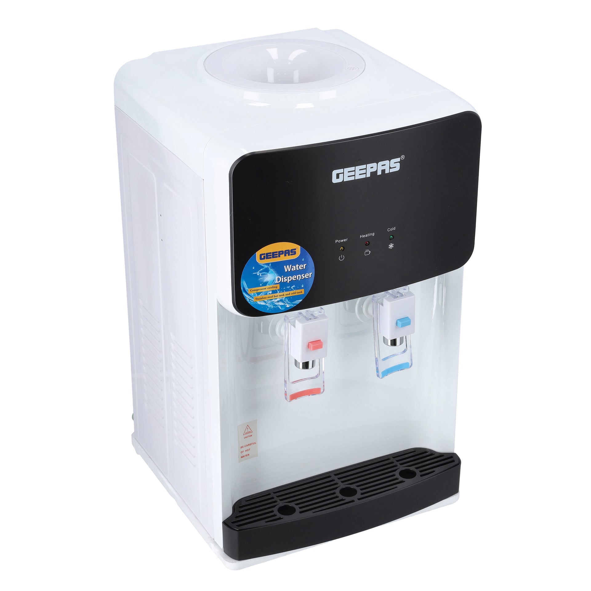 Premium Hot and Cold Water Dispenser with Stainless Steel Tank - Fast Cooling, 2 Taps, High Capacity (5L/h Hot, 2L/h Cold) - Perfect for Home & Office - 2 Year Warranty GWD8356NV Black/White