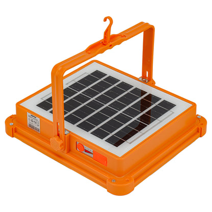 Geepas Rechargeable LED Work Light with Solar Panel- GWL53042/ 448 PCS LEDs, 1500 lm, White, Warm, Blue and Red Lights/ Long Service Life, Good Stability, Energy Saving/ 2 Year Warranty, Orange