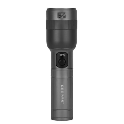 Rechargeable 60W LED Flashlight: Ultra-Bright High-Power Tactical Torch with Zoom, USB-C Charging, and 12-Hour Battery — Professional Aluminum Housing for Camping & Emergency Use