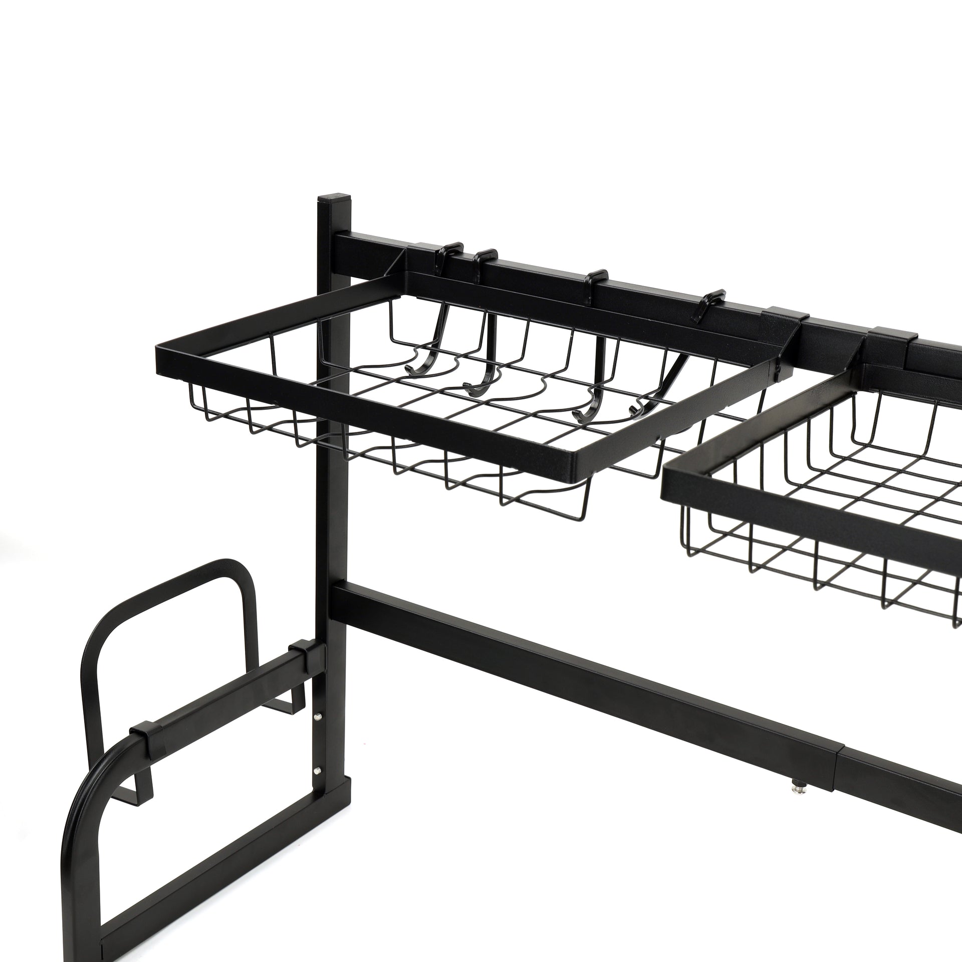 Multi Layer Kitchen Sink Drain Board Rack Black 34x85x89cm
