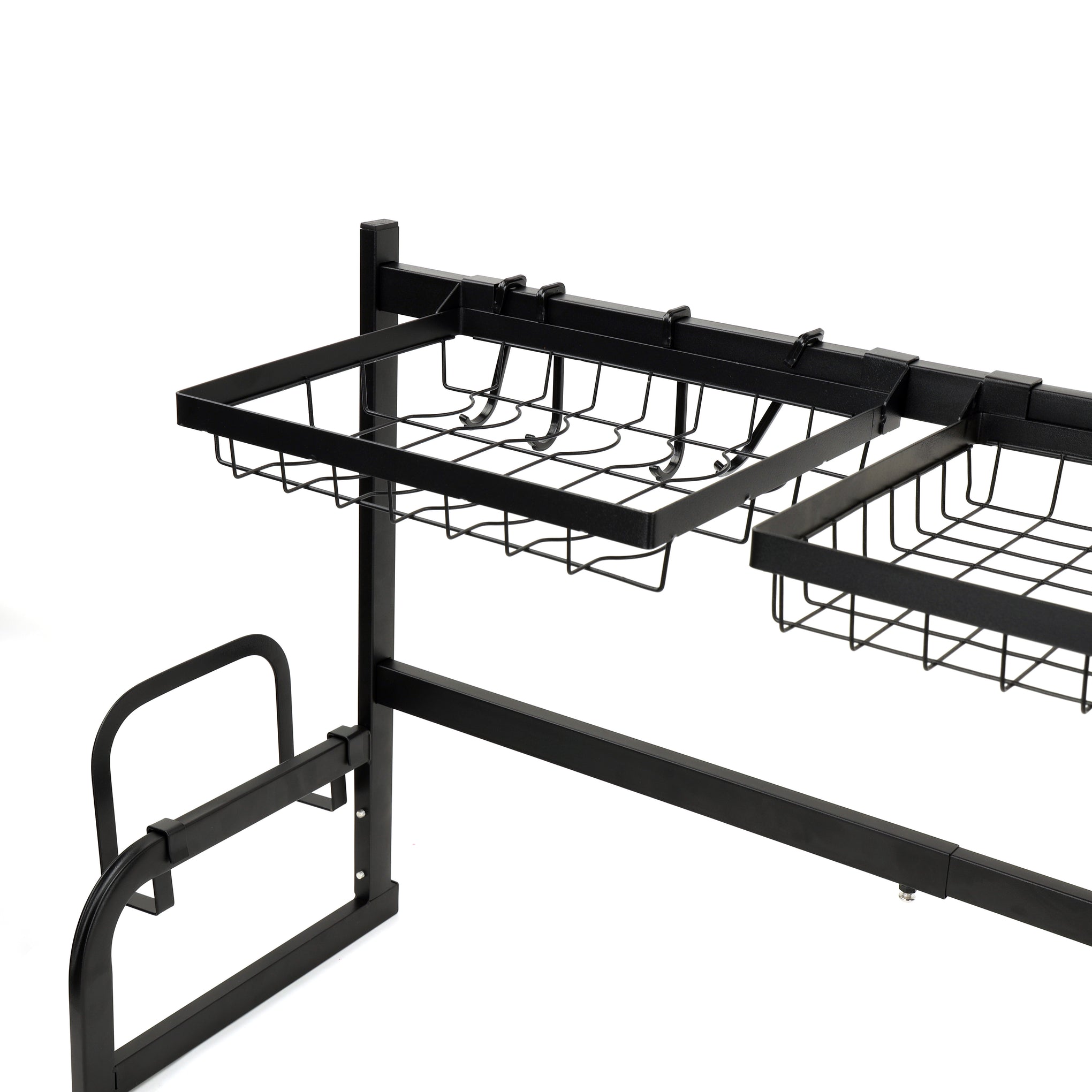 Multi Layer Kitchen Sink Drain Board Rack Black 34x85x89cm
