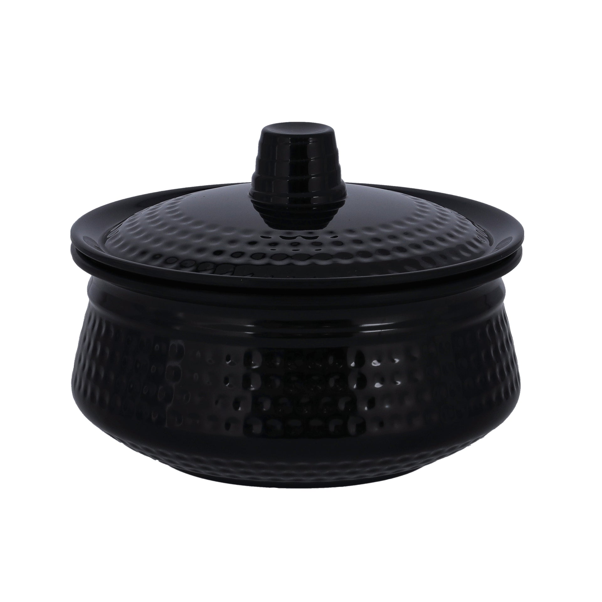 6.6 Inches Biza Handi With Lid, Black