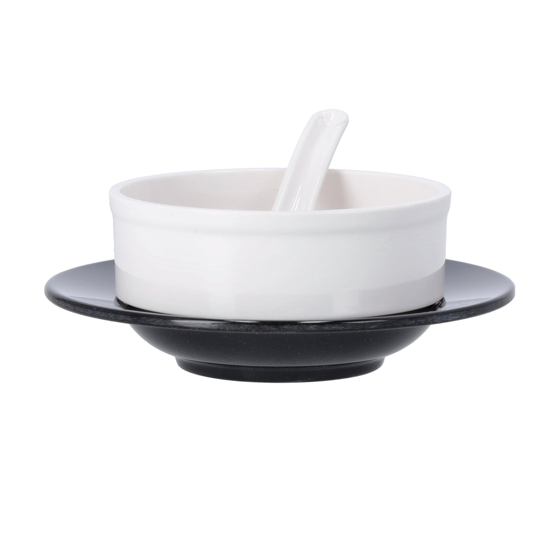 Royalford 12 Pices Soup Bowls Set | Melamine Ware | RF10061 | Durable | Simple & Elegant Design| Ideal for Home Hotels Restaurants Canteens & More White/Grey 41cm
