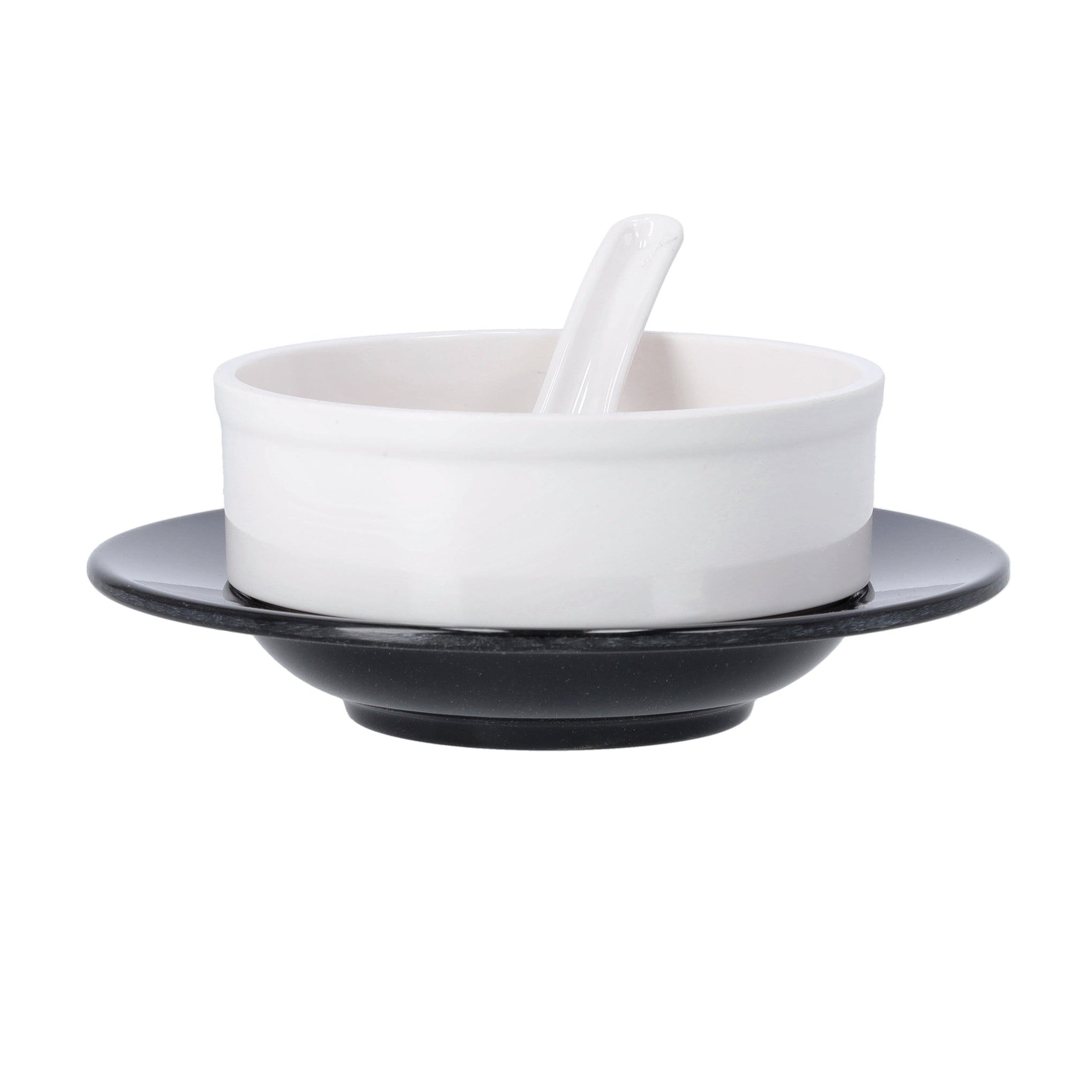 Royalford 12 Pices Soup Bowls Set | Melamine Ware | RF10061 | Durable | Simple & Elegant Design| Ideal for Home Hotels Restaurants Canteens & More White/Grey 41cm