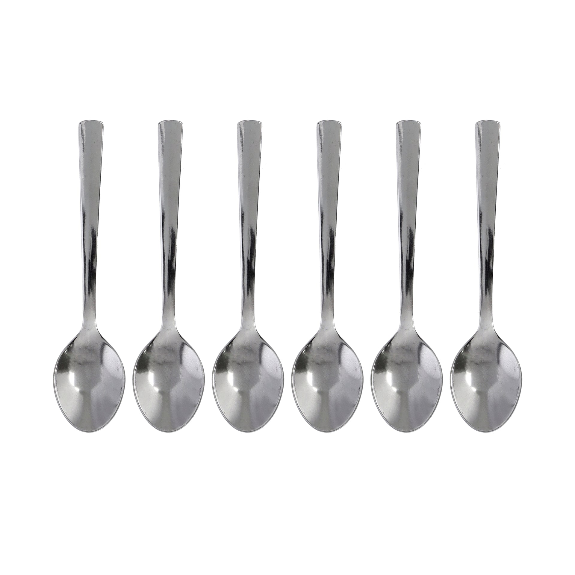 6Pieces 12Cm Stainless Steel Mocca Spoon Made In India Silver