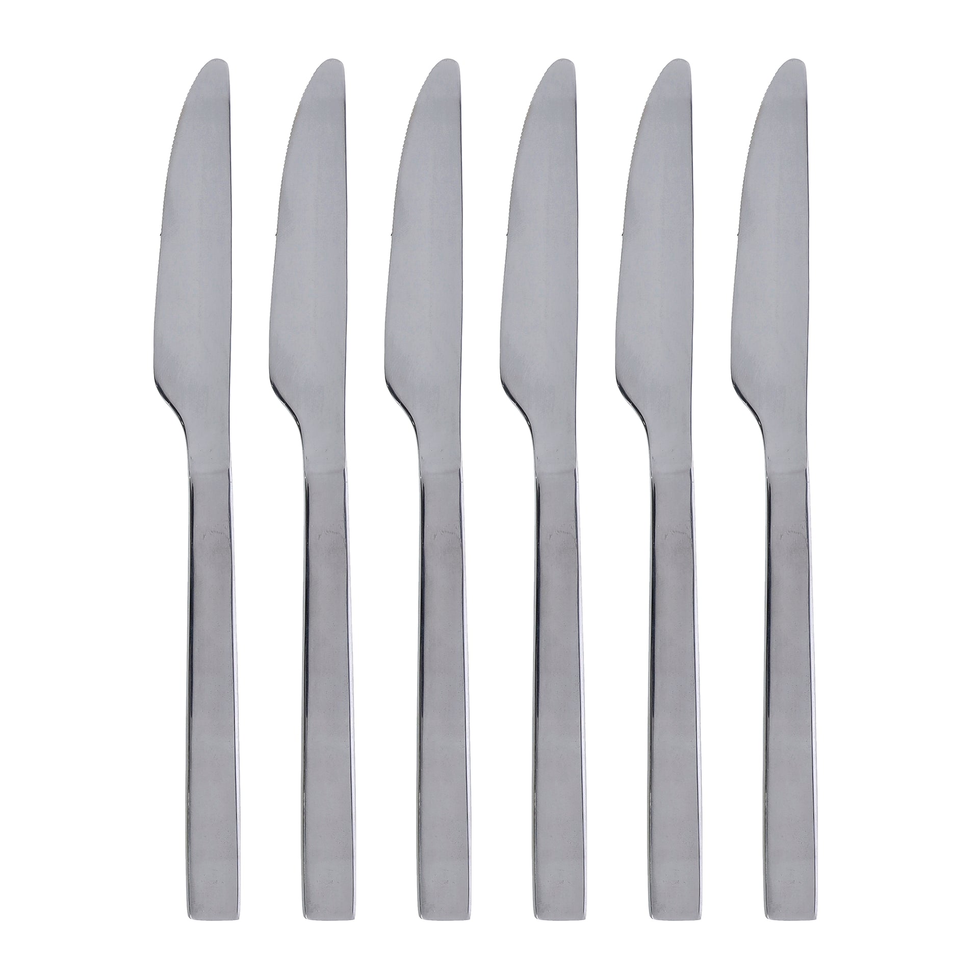 6-Piece Stainless Steel Table Knife Set Silver