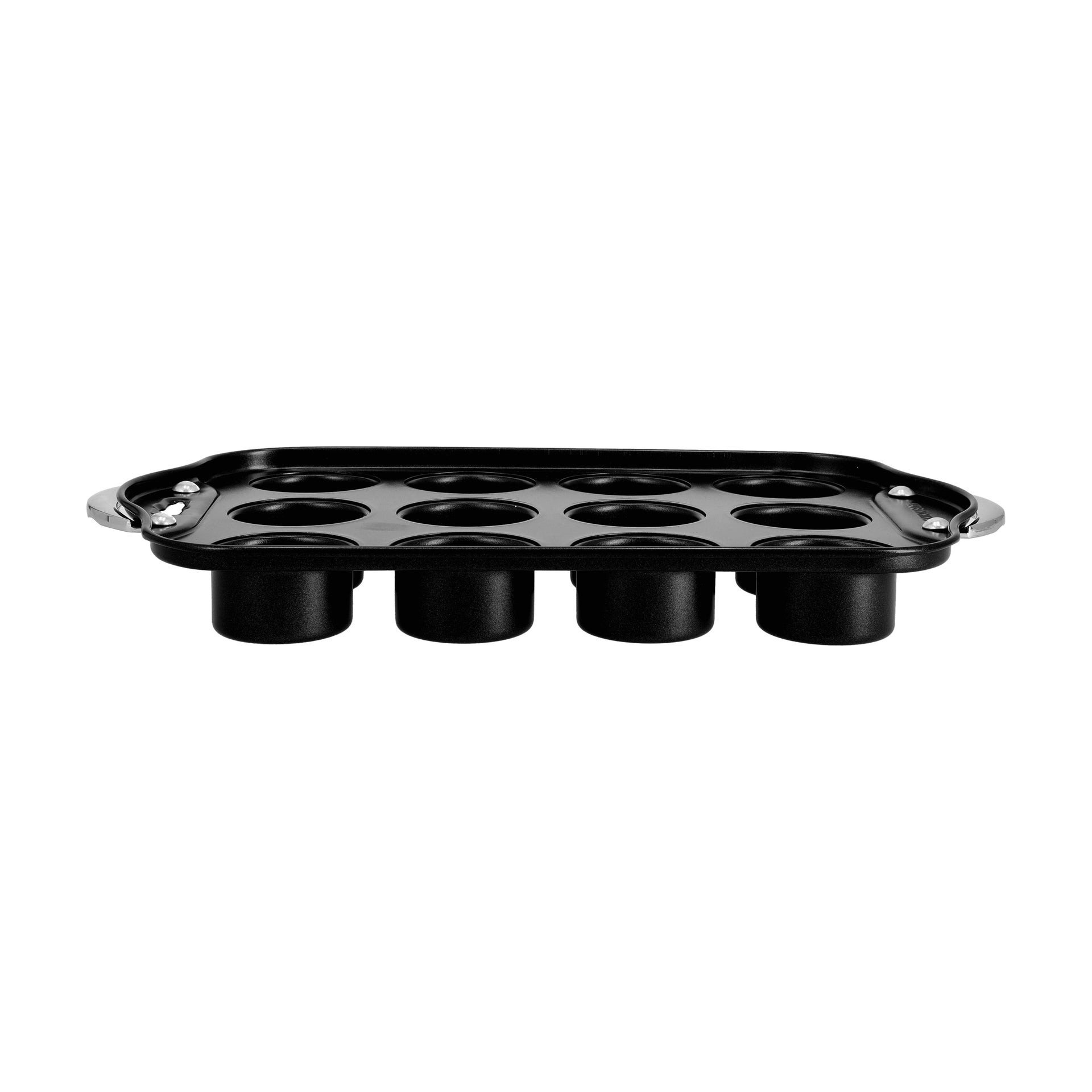 12-Cup Muffin Pan With Loose Base Black 35.5x21x4.8cm