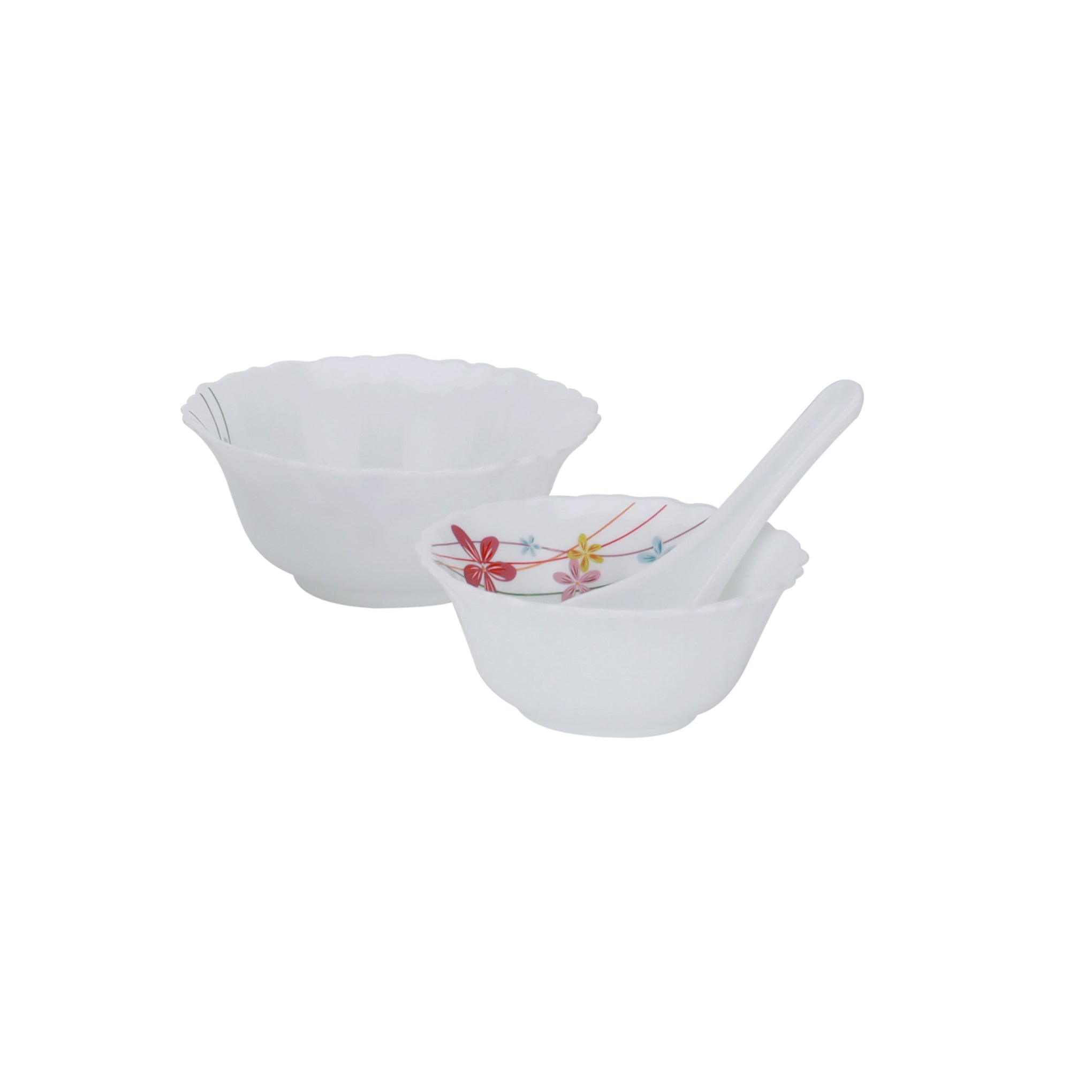 50 Piece Opalware Dinner Set Assorted Design Light Weight Service For 6 White 10.33kg