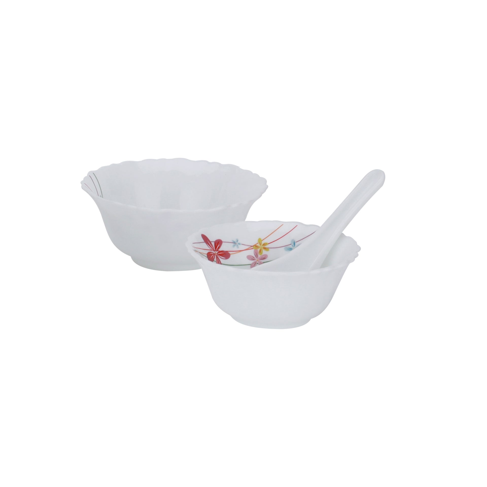 50 Piece Opalware Dinner Set Assorted Design Light Weight Service For 6 White 10.33kg