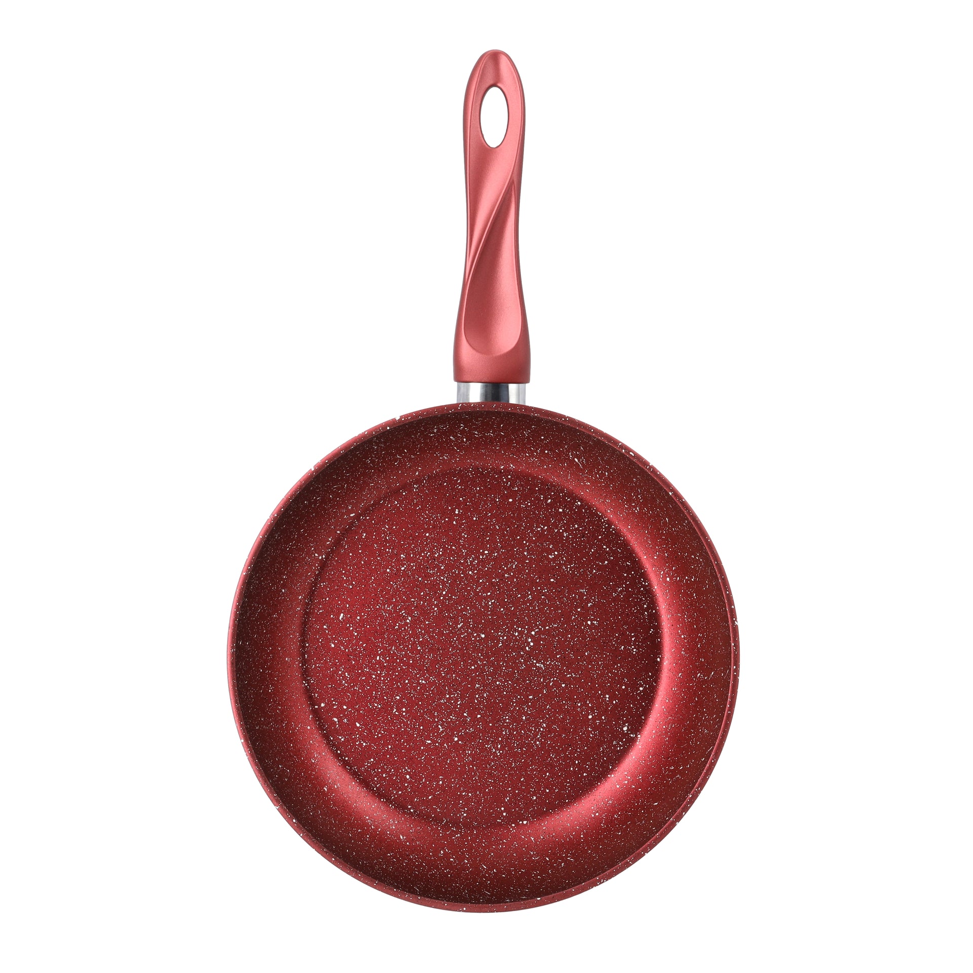 Aluminium Frypan with Durable Granite Coating, RF10263 | 5 Layer Durable Construction | Stay Cool, Bakelite Handles | PTFE Free, PFOA Free Frypan RED