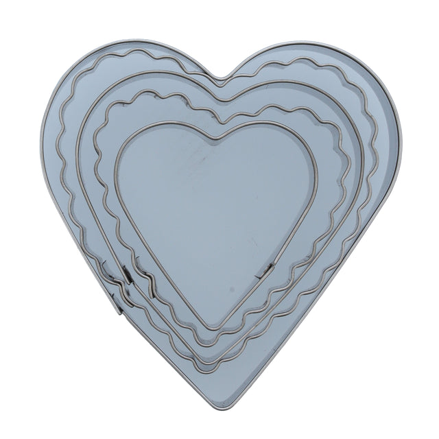 5-Piece Heart Shaped Cookie Cutter Set Silver