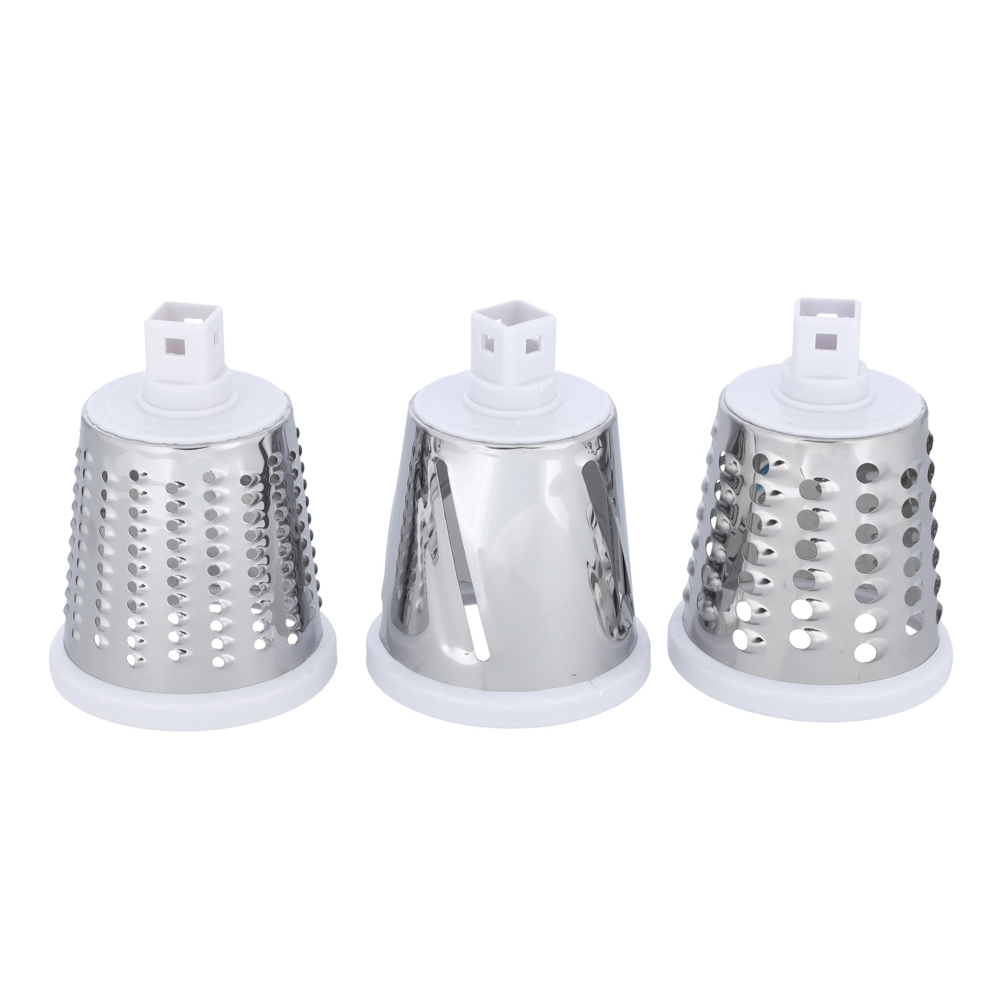 Multi-Function Rotary Grater Vegetable Cutter And 3 Interchangeable Blades Red/Silver