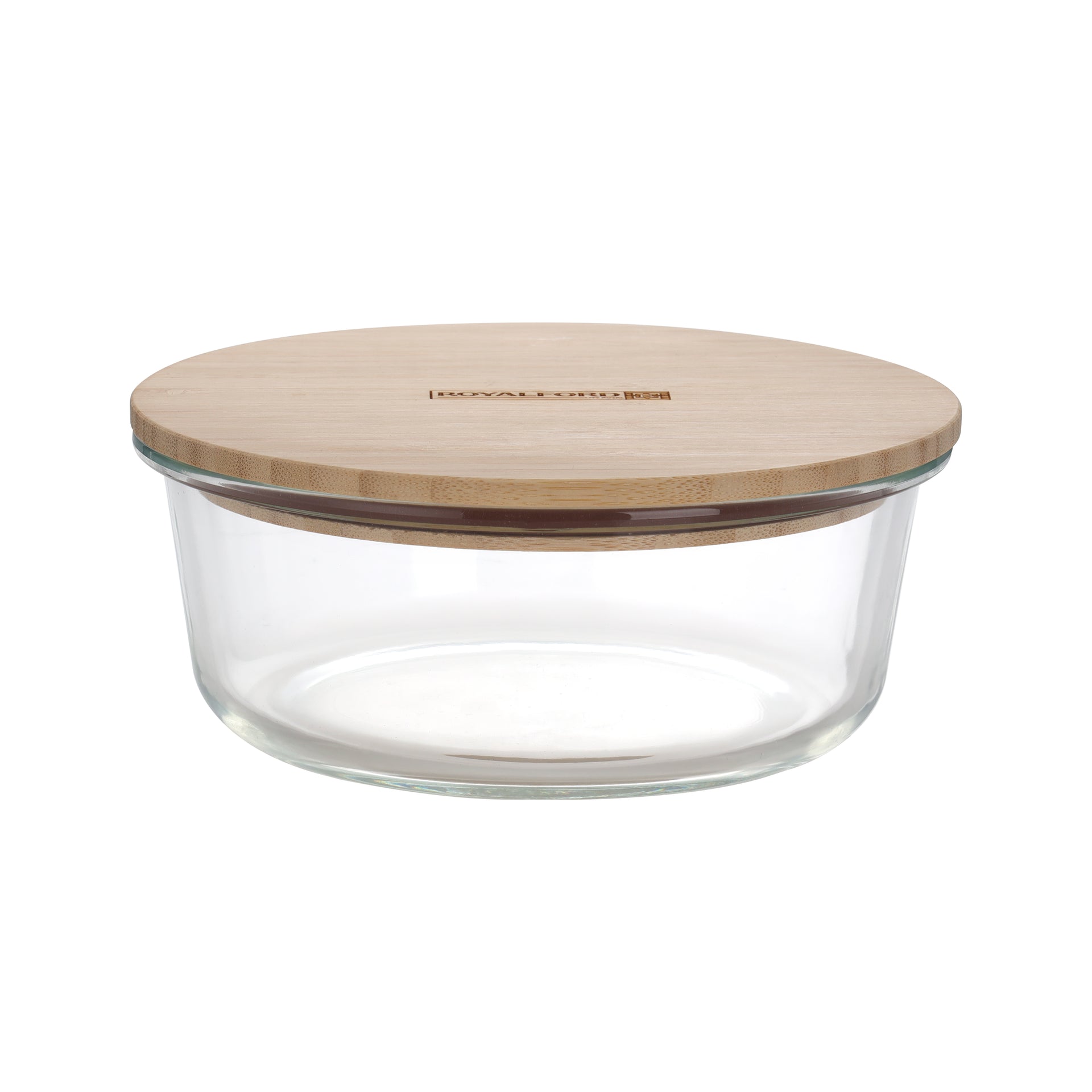 Rectangular Glass Food Container With Bamboo Lid Clear 650ml