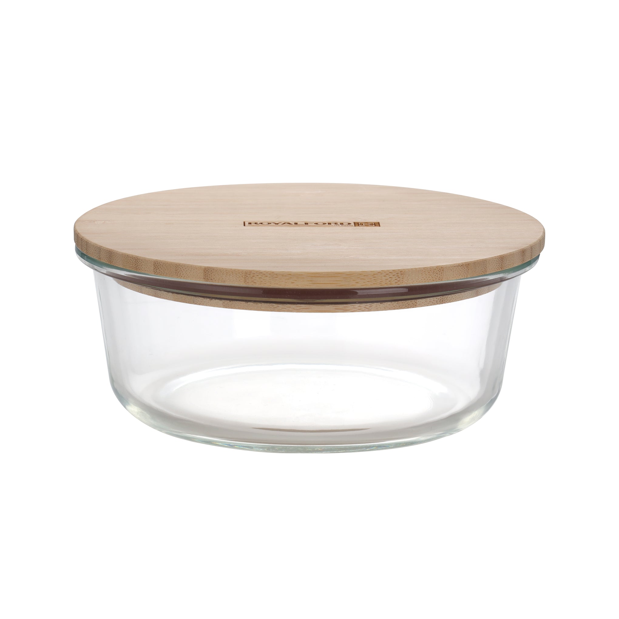 Rectangular Glass Food Container With Bamboo Lid Clear 650ml