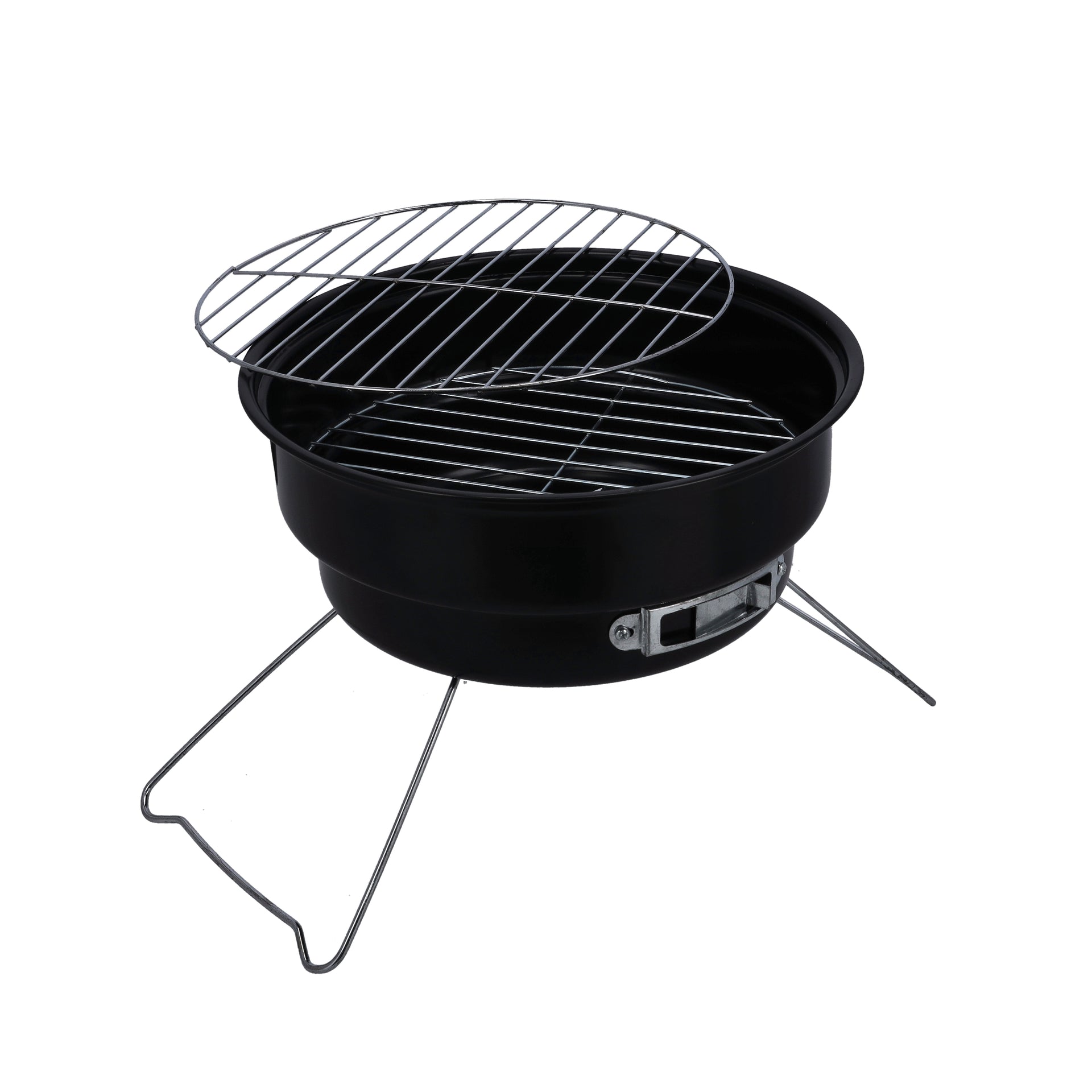 Round Bbq Stand Grill Black/Silver 26.5x24cm
