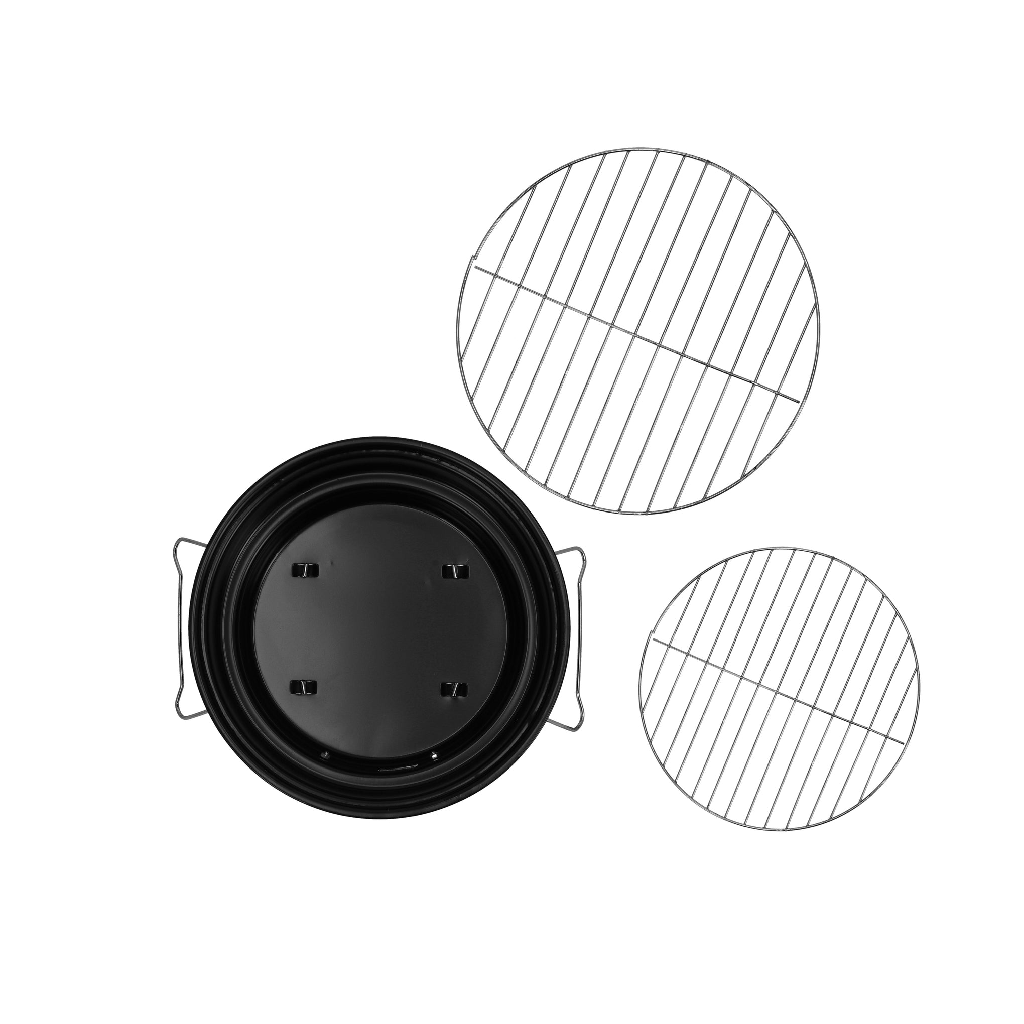 Round Bbq Stand Grill Black/Silver 26.5x24cm