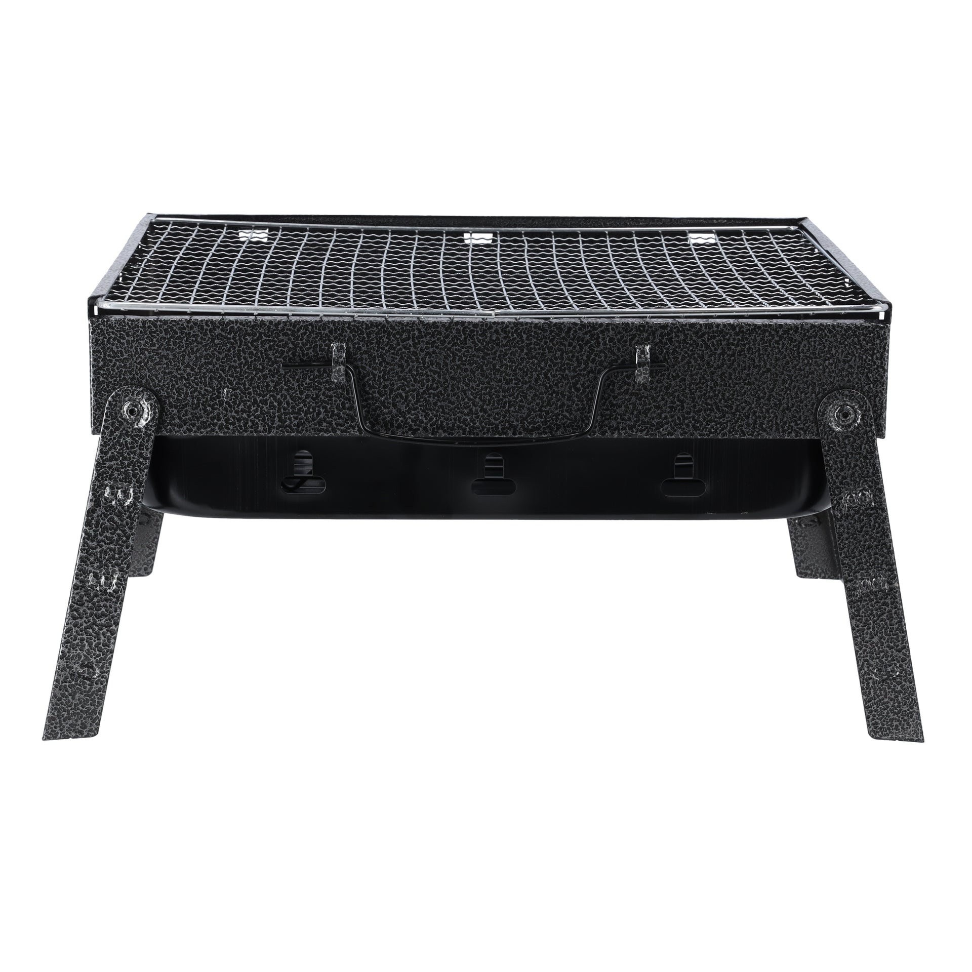 Barbecue Charcoal Grill Stand Foldable 35×27×20cm | Durable Iron Tabletop BBQ with Grill Rack | Portable Kabab Smoker for Outdoor Camping, Picnic & Travel