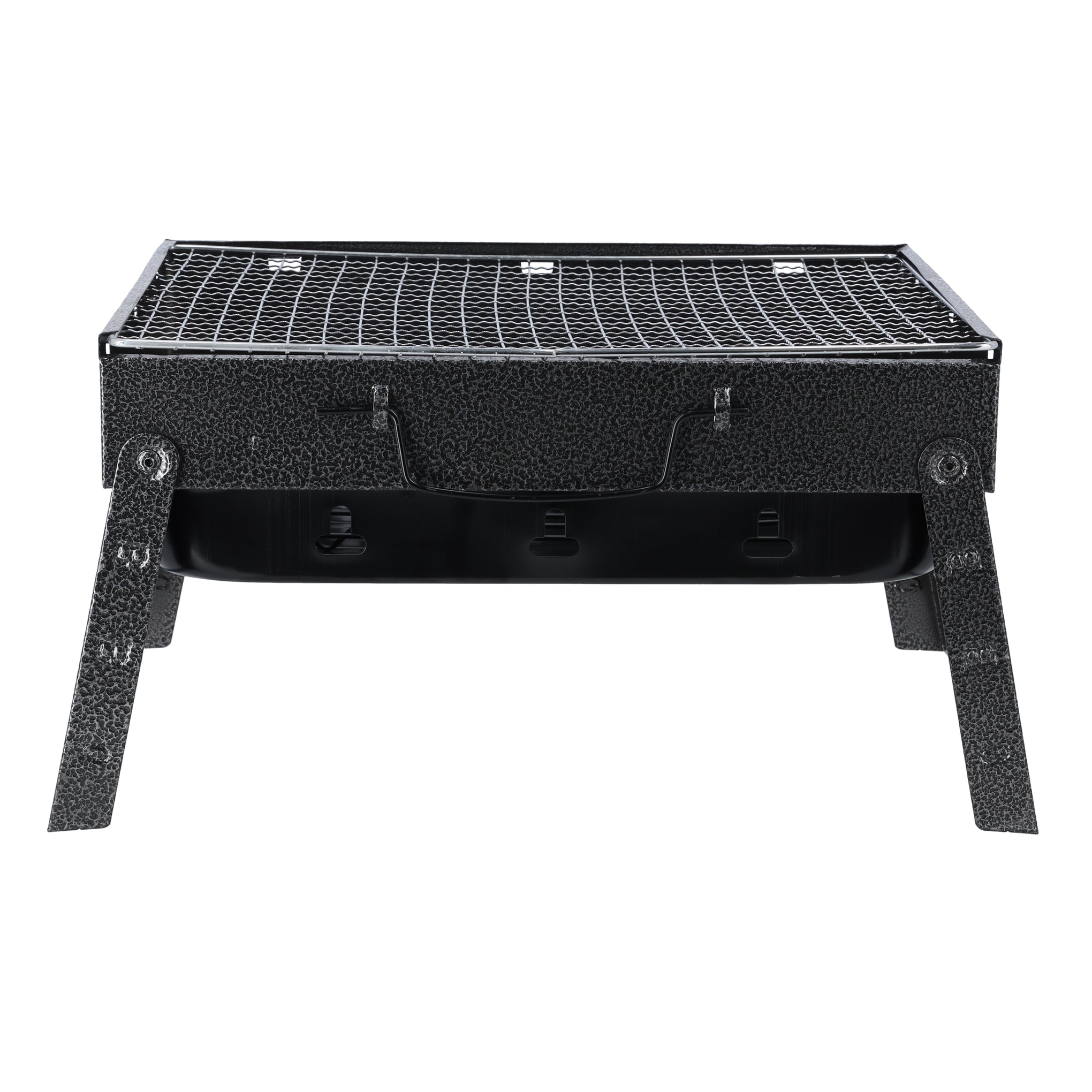 Barbecue Charcoal Grill Stand Foldable 35×27×20cm | Durable Iron Tabletop BBQ with Grill Rack | Portable Kabab Smoker for Outdoor Camping, Picnic & Travel