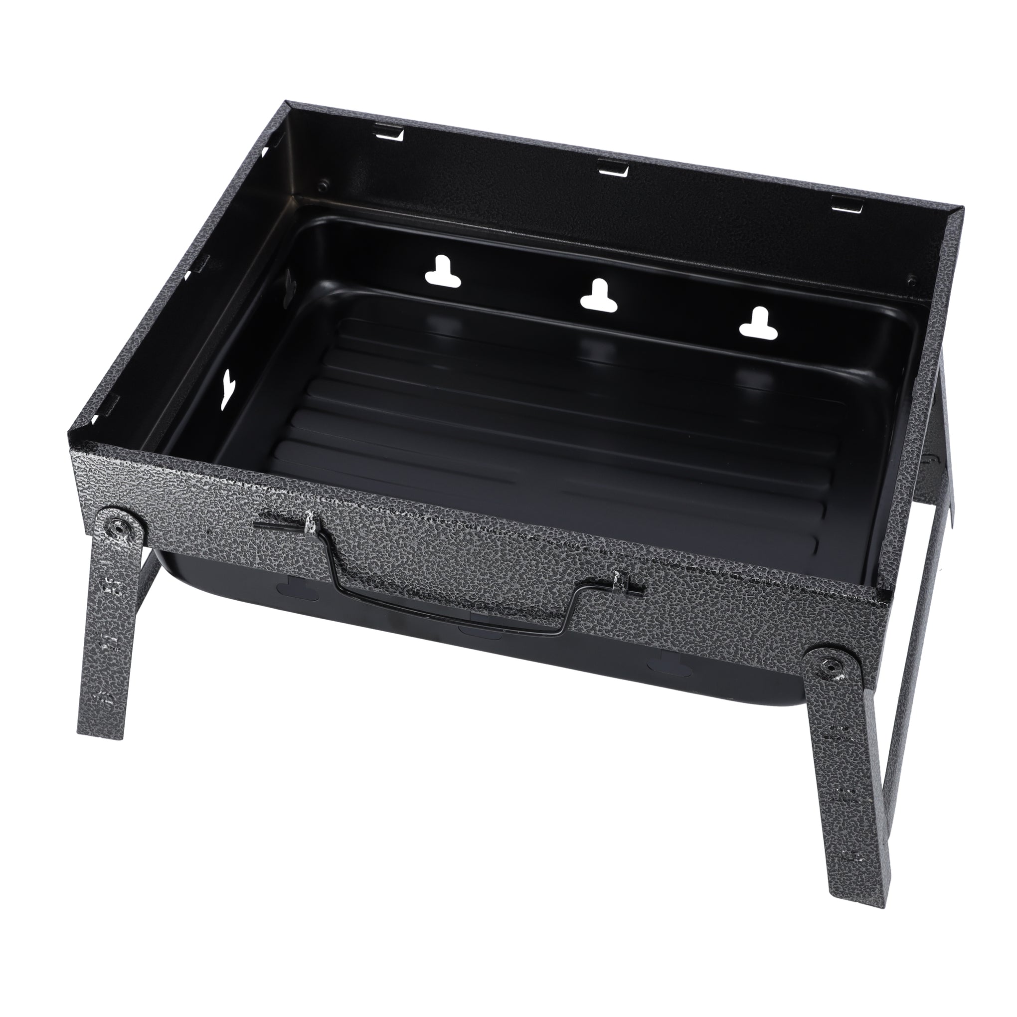 Barbecue Charcoal Grill Stand Foldable 35×27×20cm | Durable Iron Tabletop BBQ with Grill Rack | Portable Kabab Smoker for Outdoor Camping, Picnic & Travel
