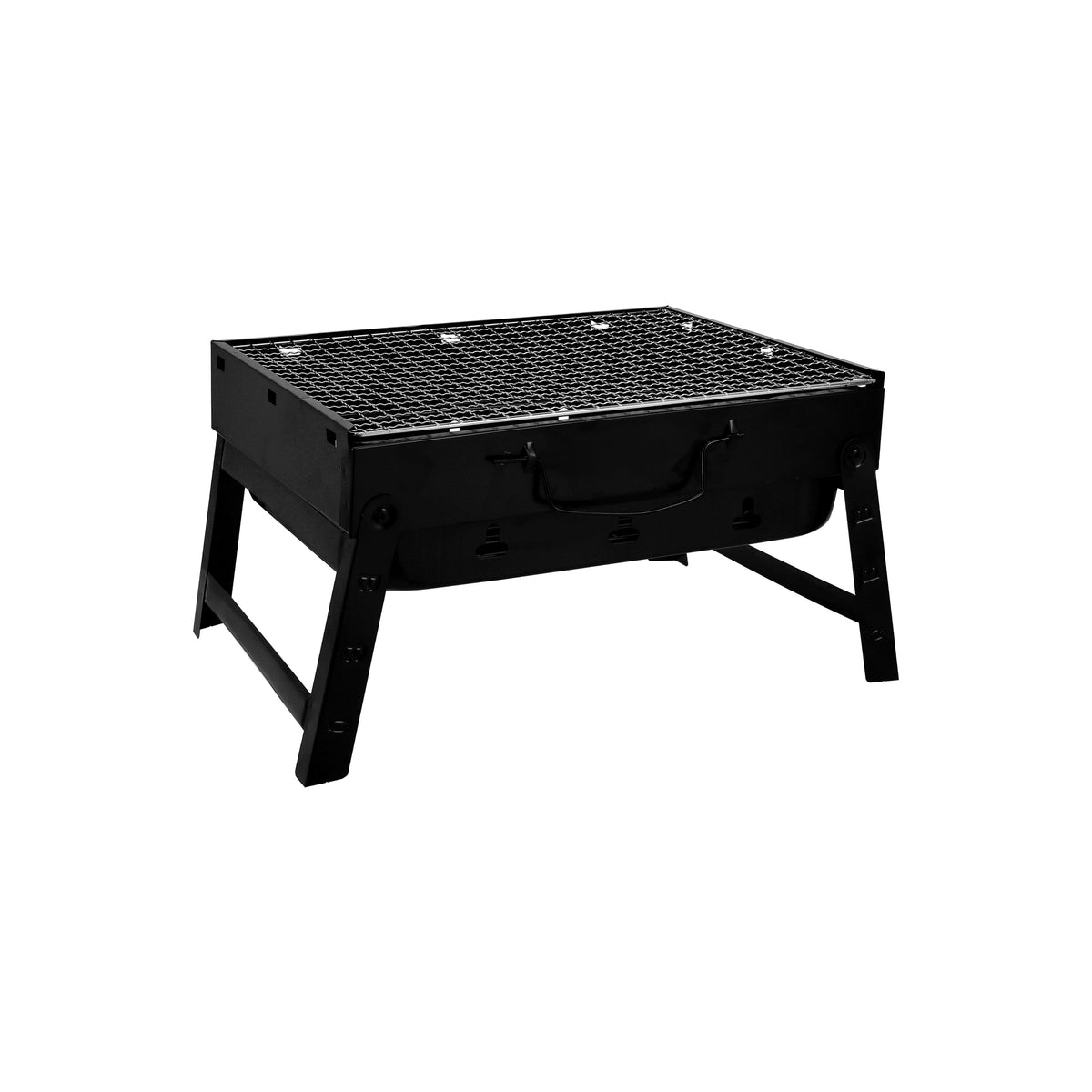 Barbeque Stand With Grill  Iron Construction Rf10358 Foldable Barbecue Charcoal Grill Black