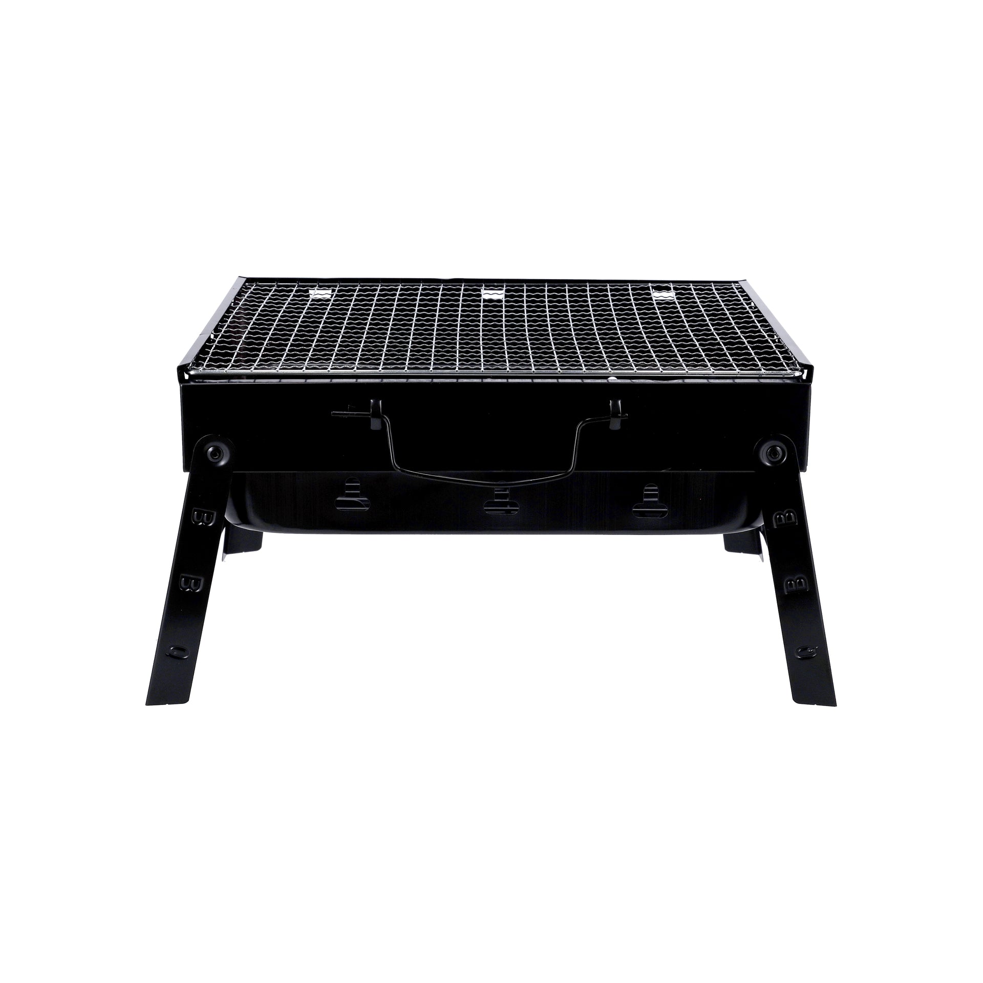 Barbeque Stand With Grill  Iron Construction Rf10358 Foldable Barbecue Charcoal Grill Black