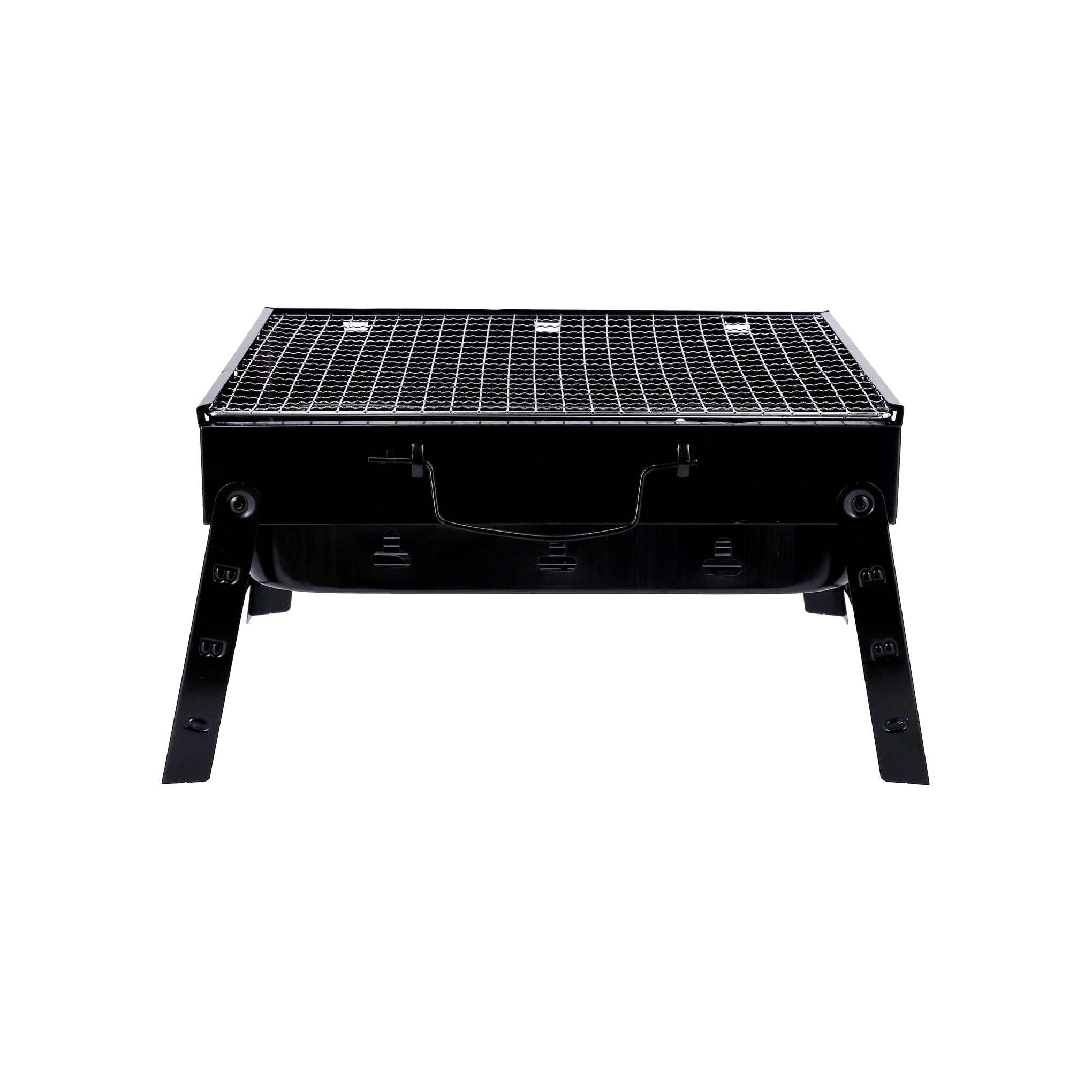 Barbeque Stand With Grill  Iron Construction Rf10358 Foldable Barbecue Charcoal Grill Black